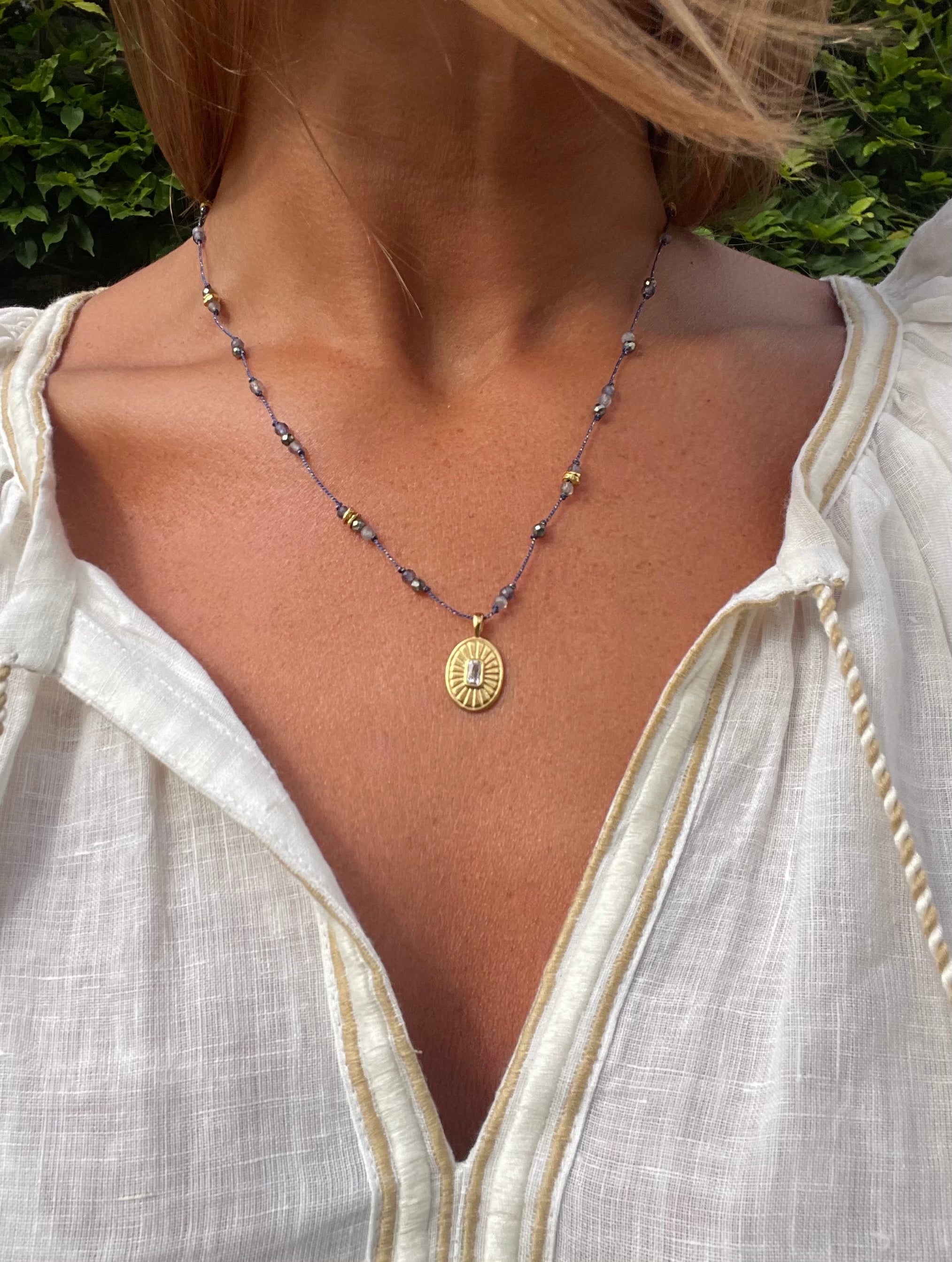 The Baby Ubud Necklace ↠ Iolite & Star Medallion