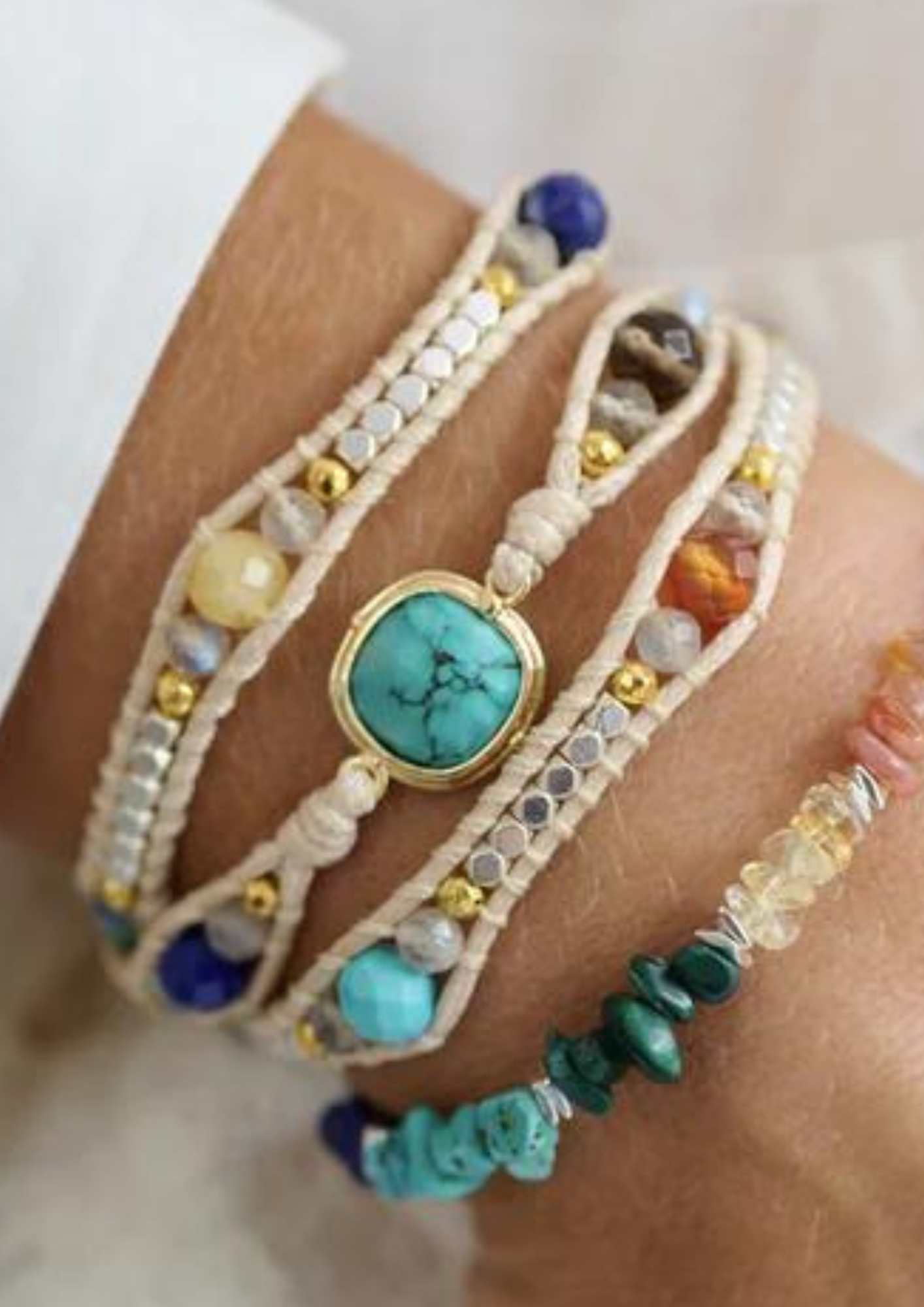 3 wrap around bracelets boho betty chakra stone bracelet