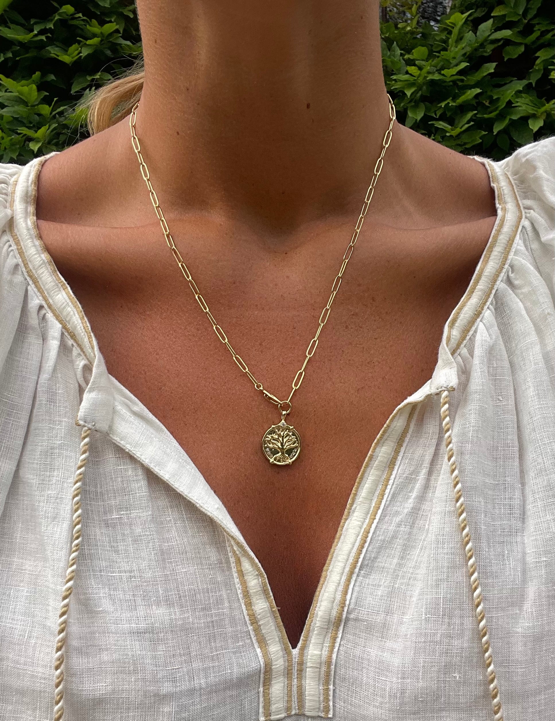 gold link chain necklace with tree of life pendant falcon necklace vitae hanka in 