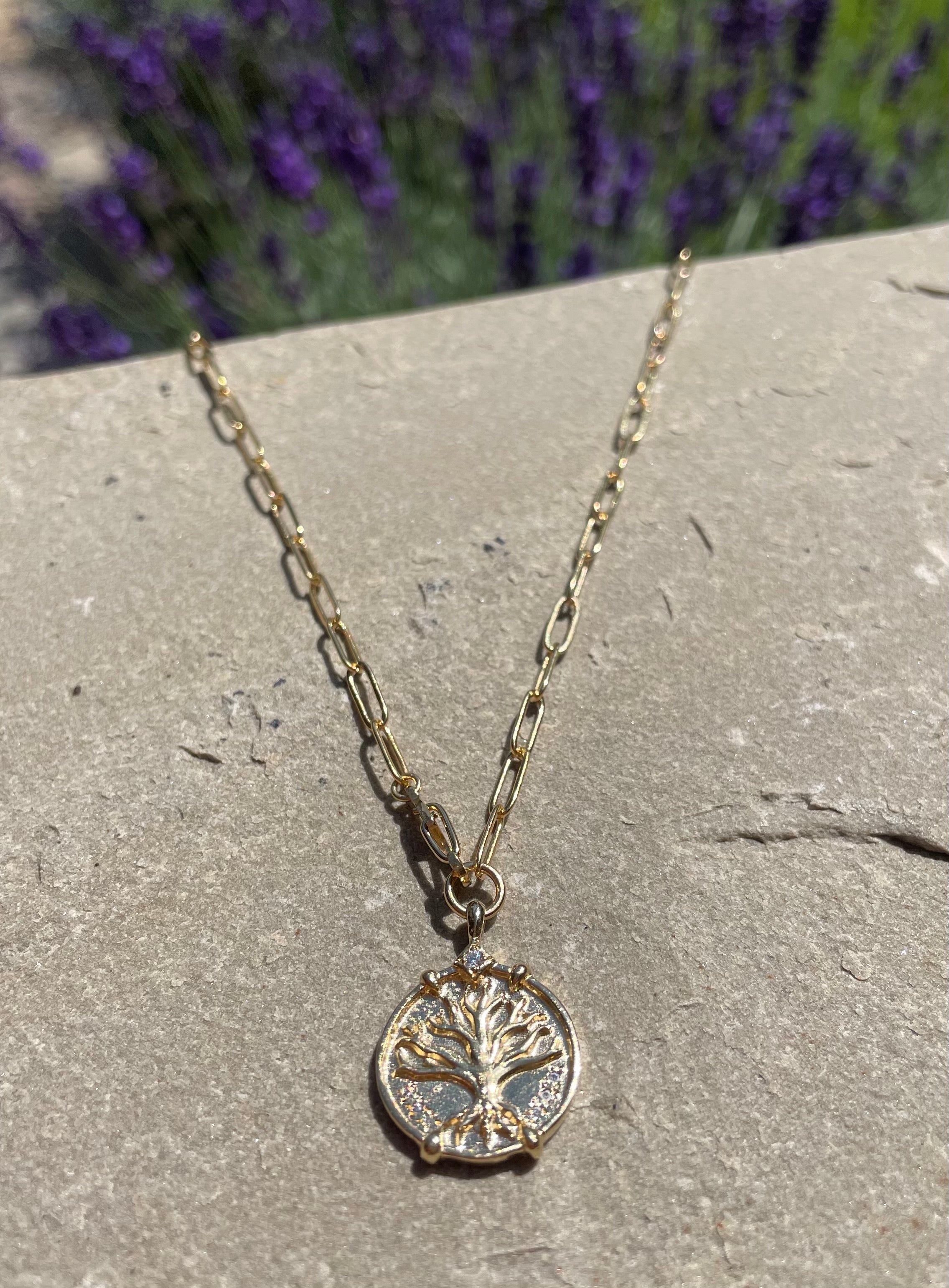 gold link chain necklace with tree of life pendant falcon necklace vitae hanka in 