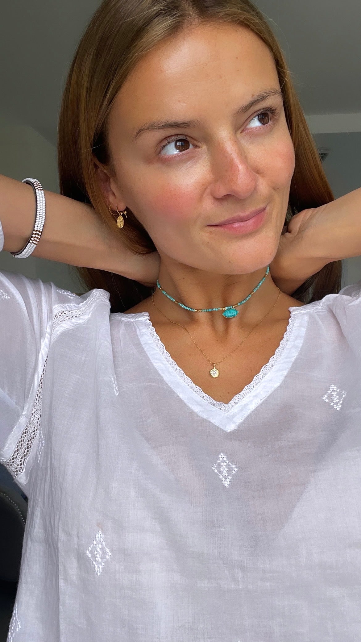 turquoise necklace by hanka in hexa choker layeirng necklaces 