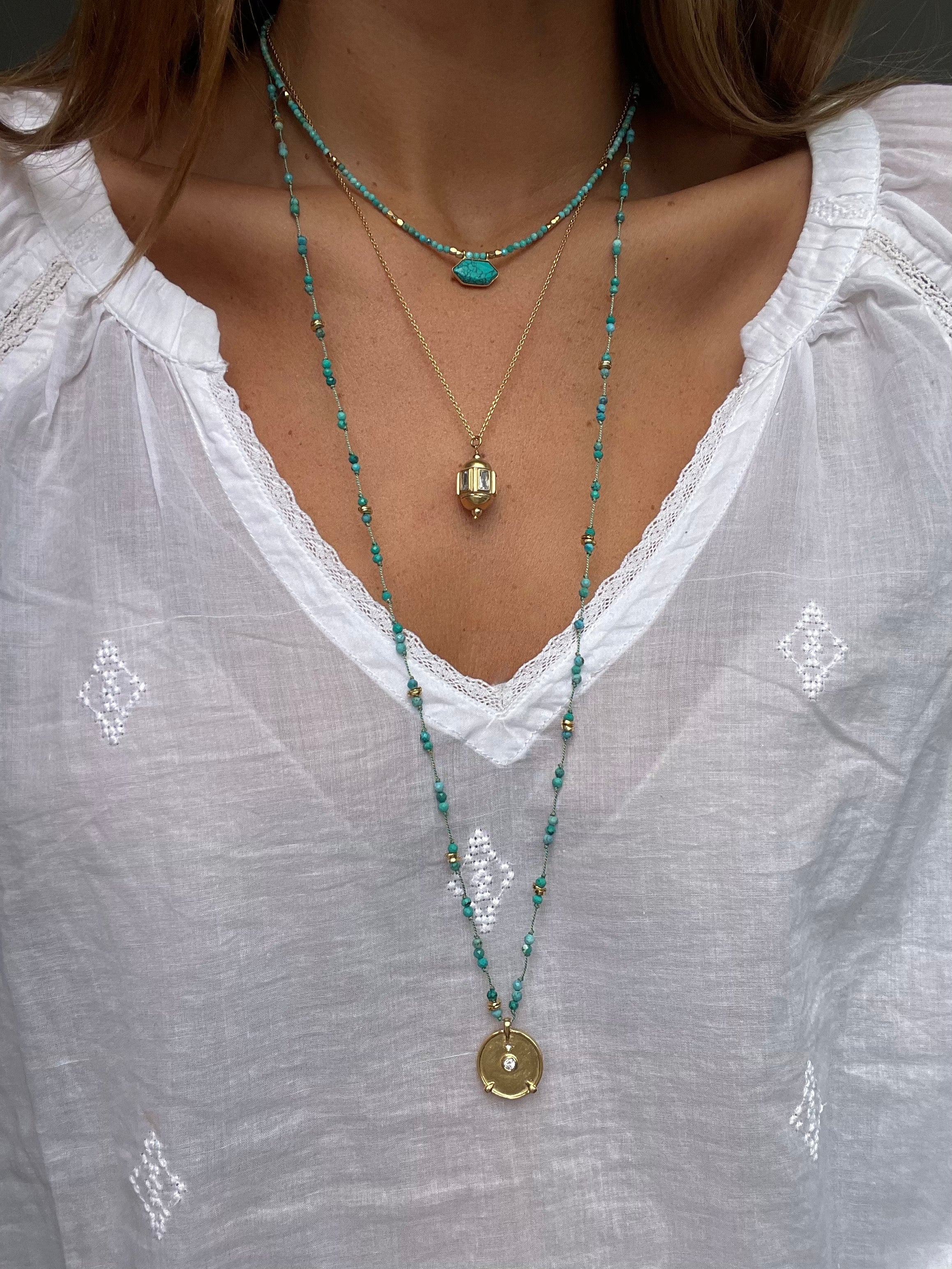 turquoise necklace by hanka in hexa choker layeirng necklaces 