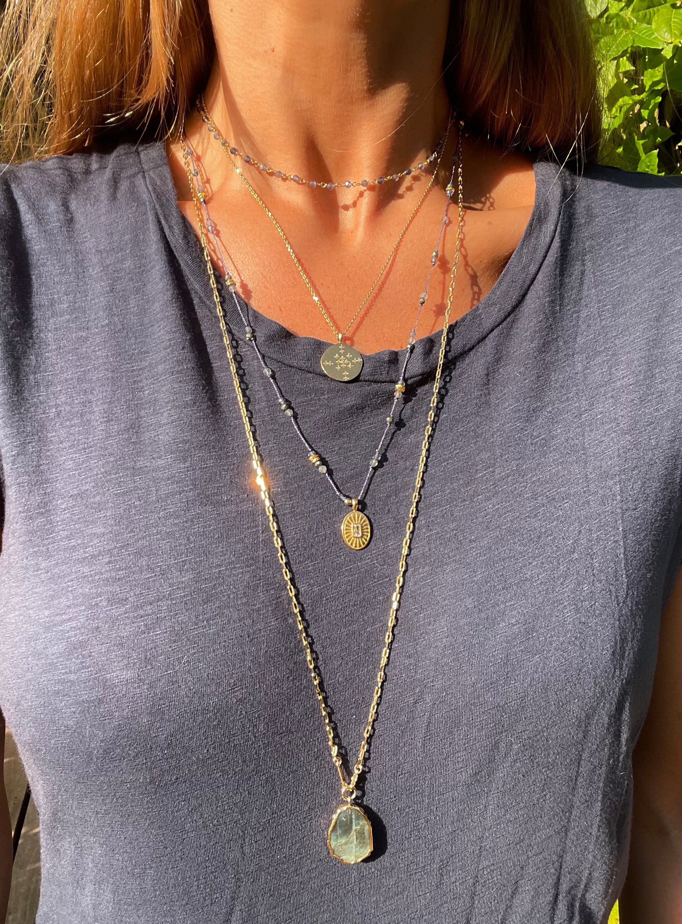 The Sharm Necklace ↠ Iolite & Star Medallion