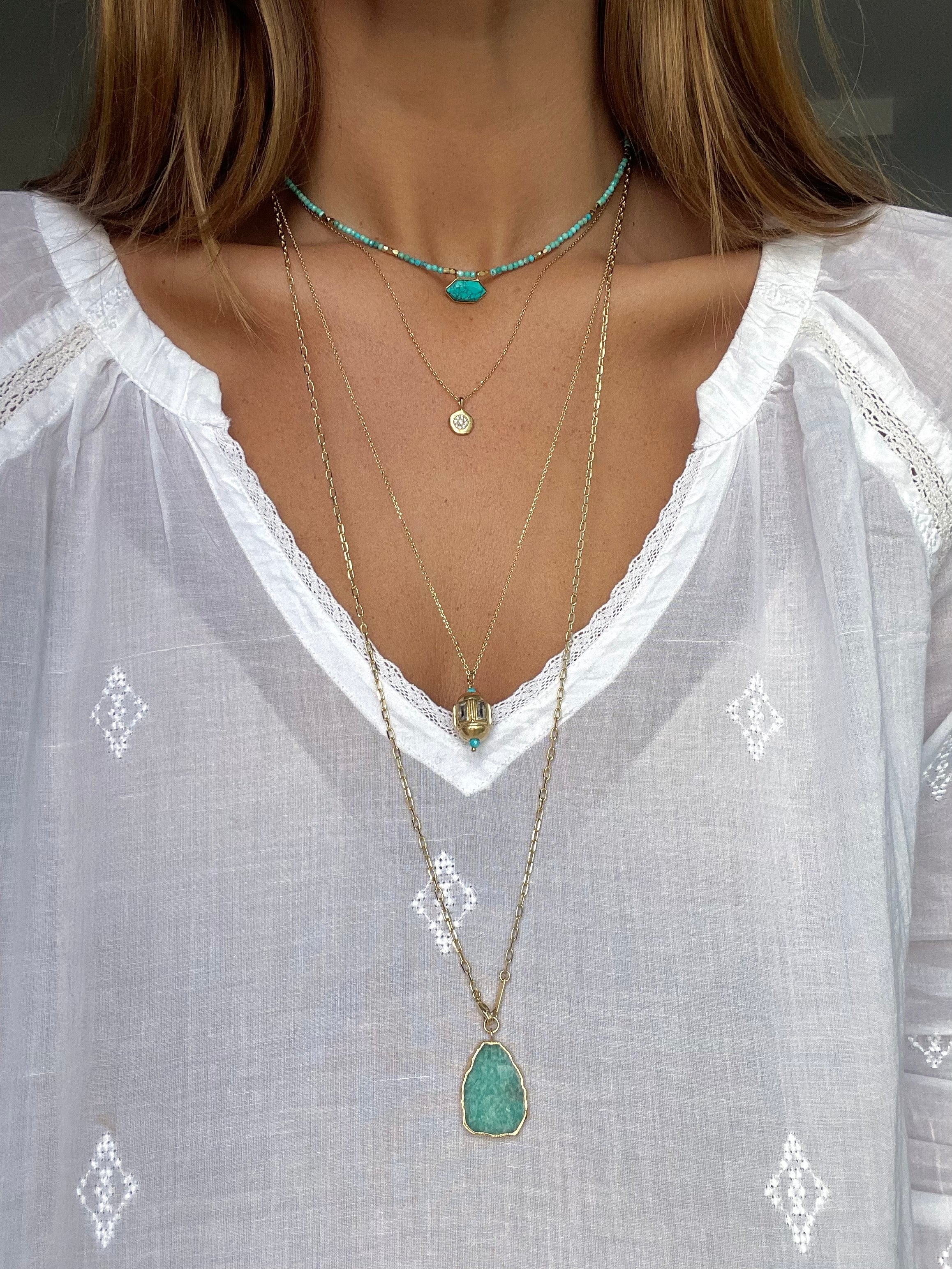 turquoise necklace by hanka in hexa choker layeirng necklaces 